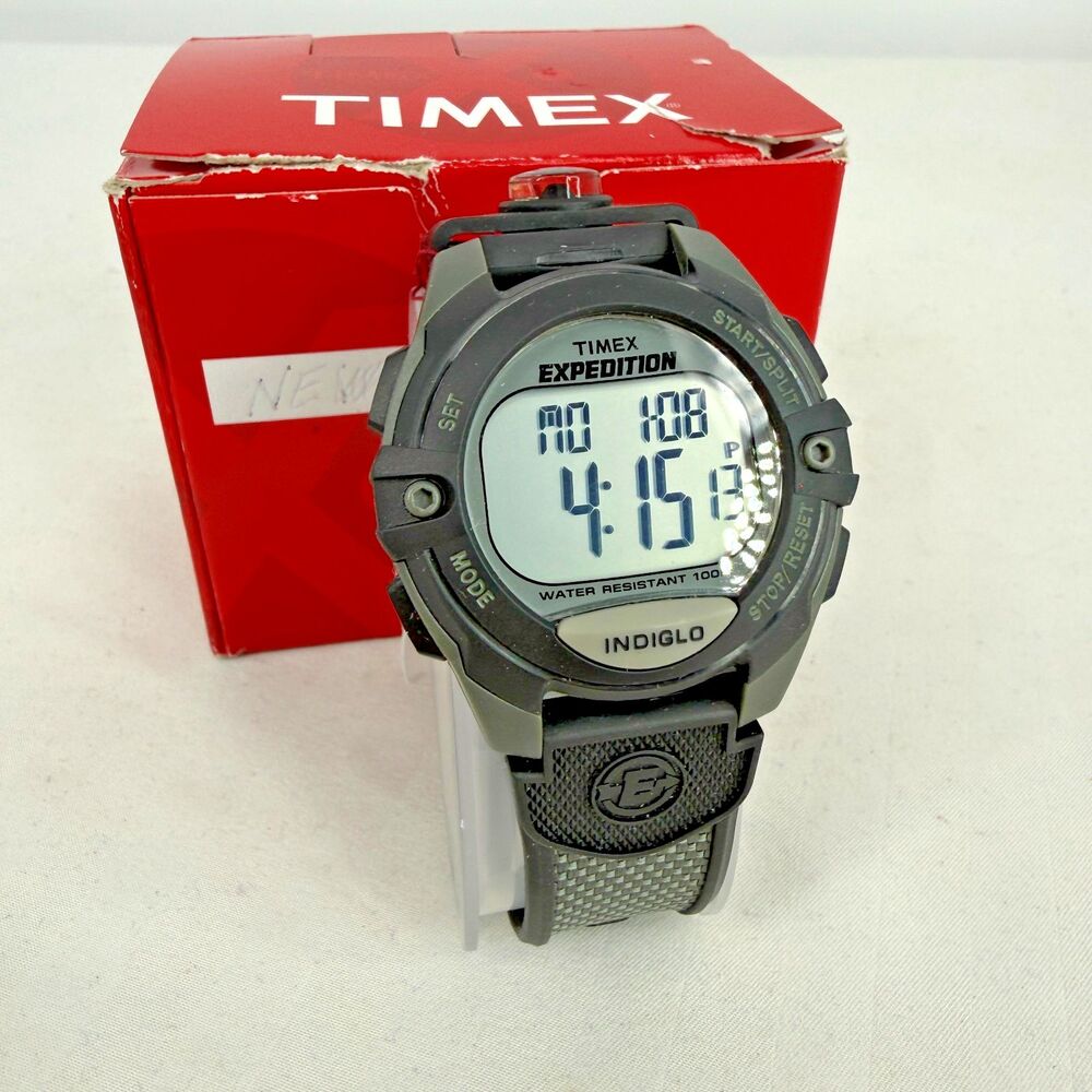 Timex Expedition T40941 Men's Digital Watch Indiglo 100M Chrono Alarm New in Box
